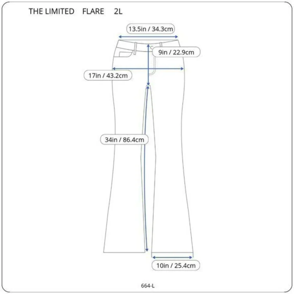 The Limited‎ High Waist Flare Jeans Dark Stretch Size 2L 2 x 34 Long Tall